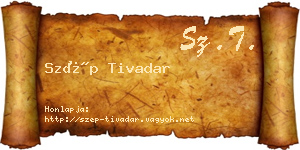 Szép Tivadar névjegykártya