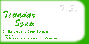 tivadar szep business card